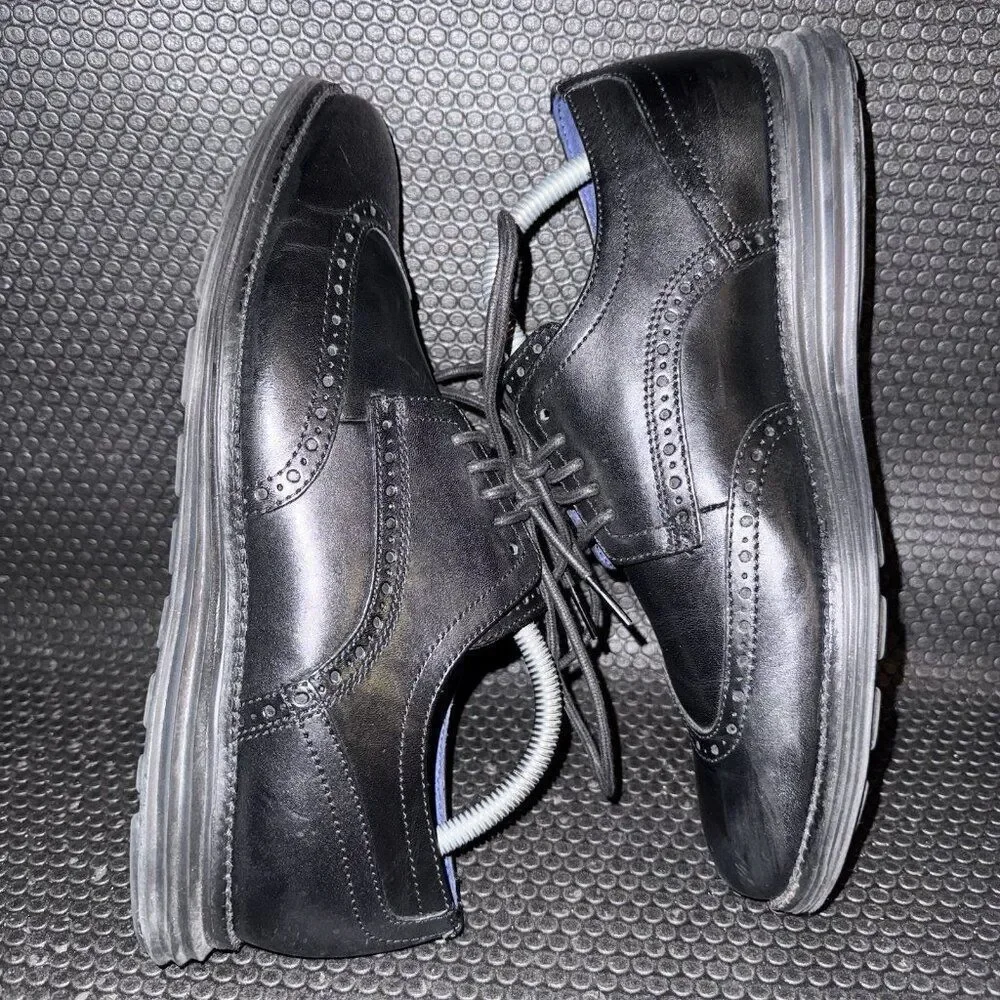 Cole Haan Original Grand Black Leather Wing Tip Oxfords Dress Shoes Men’s 8M